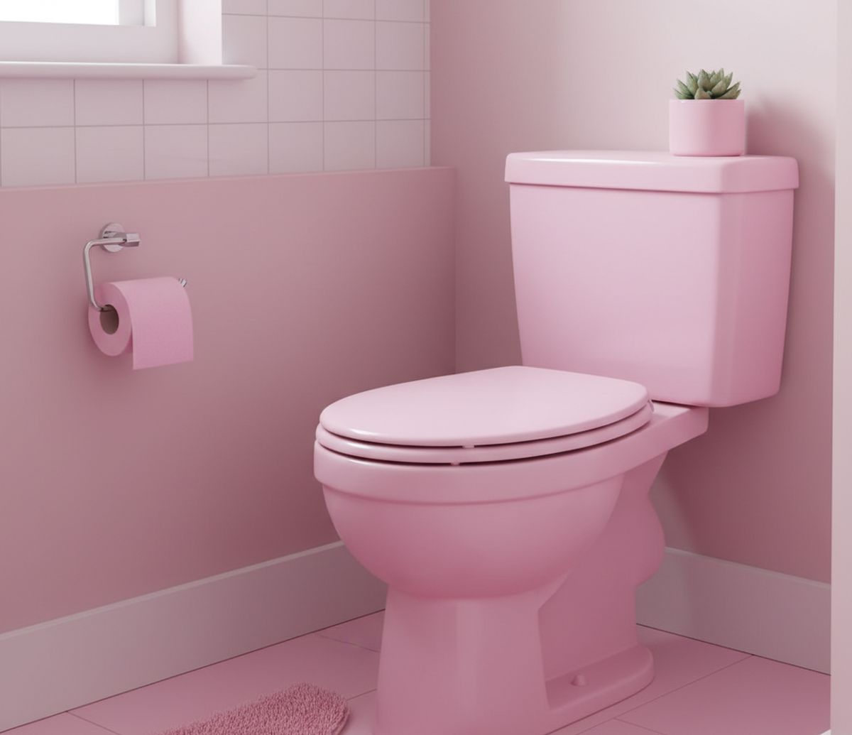 WC peint en rose tendance 2026